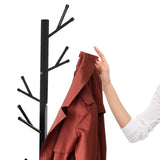 16 Hook Standing Coat Rack Premium Steel Tree Stand Clothes Hat Holder Hanger