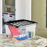 30L Plastic Storage Box Boxes Lid Handles Food Container Home Kitchen Office UK