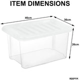 30L Plastic Storage Box Boxes Lid Handles Food Container Home Kitchen Office UK