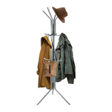 Coat Stand Rack 12 Hook Standing Clothes Tree Hanger Umbrella Hat Steel Organise