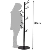 16 Hook Standing Coat Rack Premium Steel Tree Stand Clothes Hat Holder Hanger