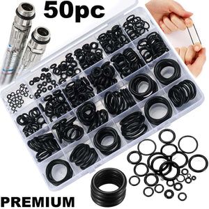 50pc Assorted O RING SET Black Rubber Seals Tap Sink Washers Plumbing Air Gas