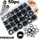 50pc Assorted O RING SET Black Rubber Seals Tap Sink Washers Plumbing Air Gas