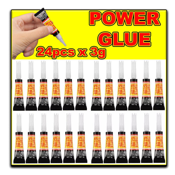 🔥24 Pack Super Glue 3g Tubes Instant Bonding Adhesive Multi-Purpose Strong Fix