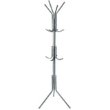 Coat Stand Rack 12 Hook Standing Clothes Tree Hanger Umbrella Hat Steel Organise