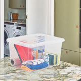 30L Plastic Storage Box Boxes Lid Handles Food Container Home Kitchen Office UK