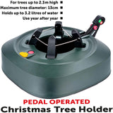 Heavy Duty Pedal Operated Real Christmas Tree Holder Stand Large Water Tank 3.2L