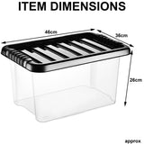 30L Plastic Storage Box Boxes Lid Handles Food Container Home Kitchen Office UK