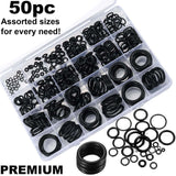 50pc Assorted O RING SET Black Rubber Seals Tap Sink Washers Plumbing Air Gas