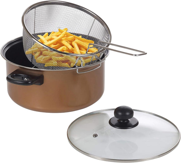 Deep Fryer Saucepan Cooking Pot Steamer Cooker Set Basket