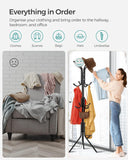 Coat Stand Rack 12 Hook Standing Clothes Tree Hanger Umbrella Hat Steel Organise