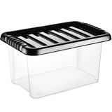 30L Plastic Storage Box Boxes Lid Handles Food Container Home Kitchen Office UK