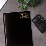 2023 A5 Diary Day A Page Desk Hard Back CaseBound Business Dairy Home Office