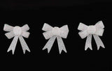 3x Sparkling Tinsel Silver White Bows Christmas Tree Gift Decoration Glitter