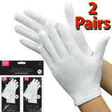 buystarget - 4 X 100% Cotton White Gloves Work Jewelry Eczema Butler Beauty Waiters 2 Pairs - Business, Office & Industrial:Facility Maintenance & Safety:Personal Protective Equipment (PPE):Work Gloves