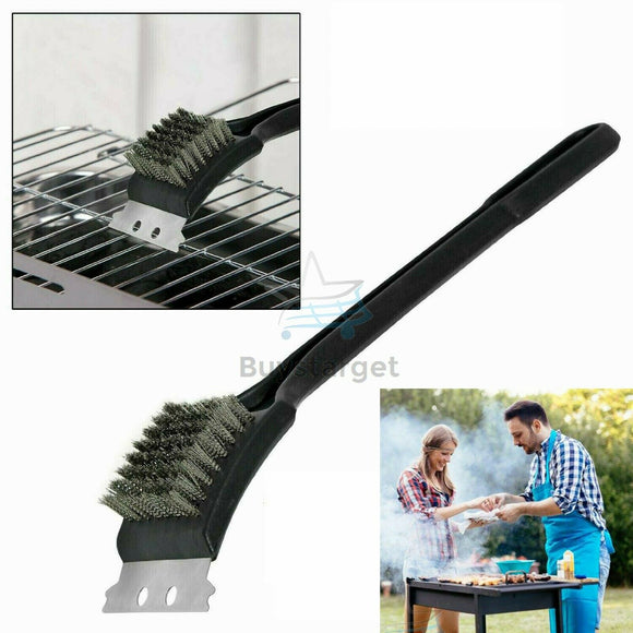 Heavy Duty Barbecue BBQ Wire Cleaning Brush & Scraper Grill Oven Cleaner Tool