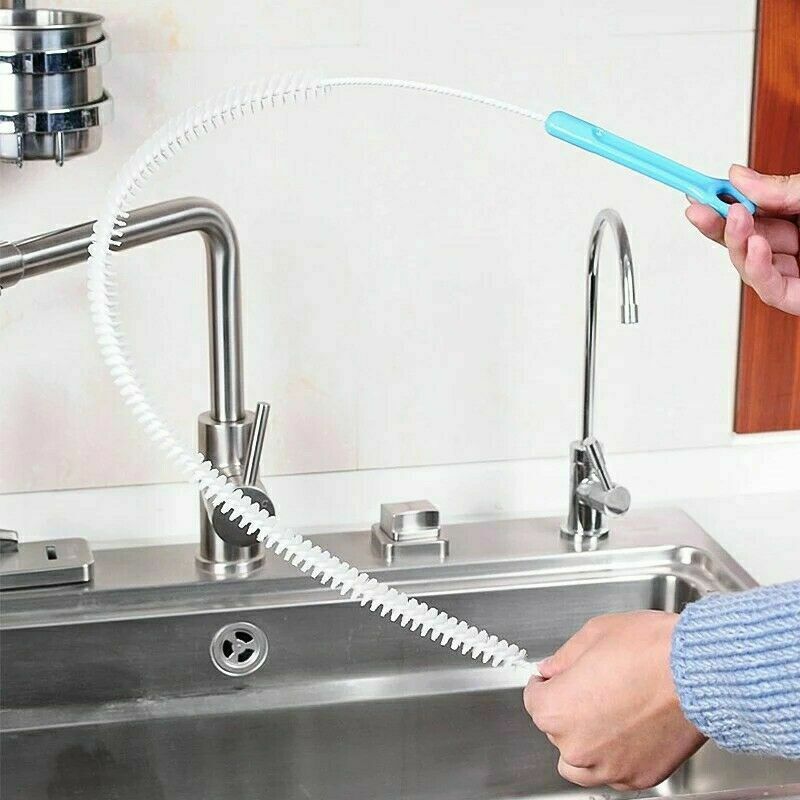 Sink And Drain Cleaning Brush Unblocker Long Kitchen Bath 1m