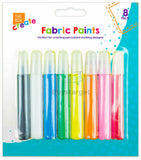 ?? 8 PACK FABRIC PAINTS PENS PERMANENT T-SHIRT CLOTHES DESIGNS ASSORTED COLOURS - Buystarget