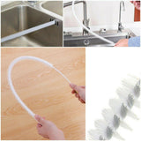 Long Sink Drain Cleaning Brush Unblock Kitchen Bathroom Flexible Tool Loo Bend