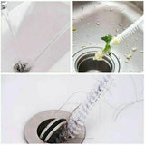 Long Sink Drain Cleaning Brush Unblock Kitchen Bathroom Flexible Tool Loo Bend