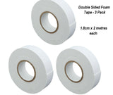 3x Double Sided Foam Sticky Tape Roll Adhesive Heavy Duty Mounting Padded UK