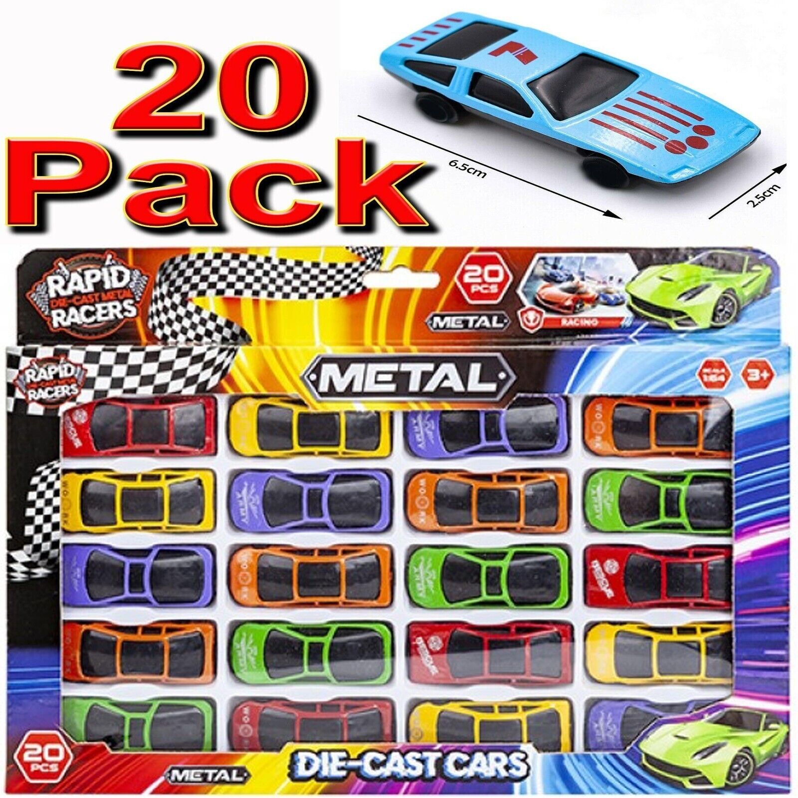 20pc Metal Die Cast Kids Cars Gift Set Xmas Racing Vehicle