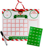 Behaviour Reward Chart Elf Christmas Stickers Pen Santa Board Dry Wipe Nice UK